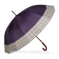 Wholesale windproof durable wooden umbrella high quality large straight umbrella